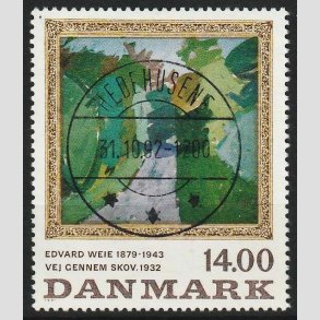 FRIM�RKER DANMARK | 1991 - AFA 1006 - Edvard Weie - 14,00 Kr. - Lux Stemplet Hedehusene