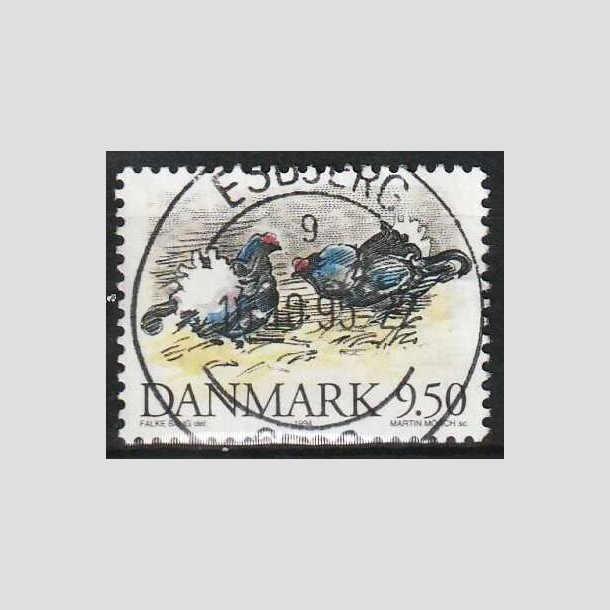FRIM�RKER DANMARK | 1994 - AFA 1079 - Truede danske dyr - 9,50 Kr. Urfugl - Pragt Stemplet 