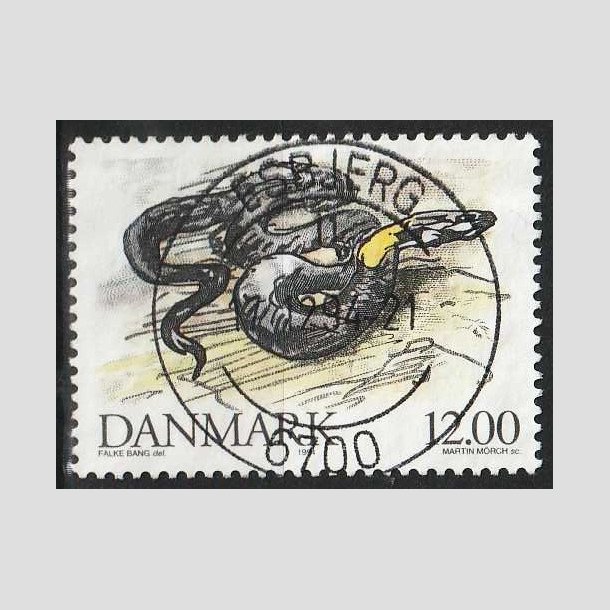 FRIM�RKER DANMARK | 1994 - AFA 1080 - Truede danske dyr - 12,00 Kr. snog - Pragt Stemplet