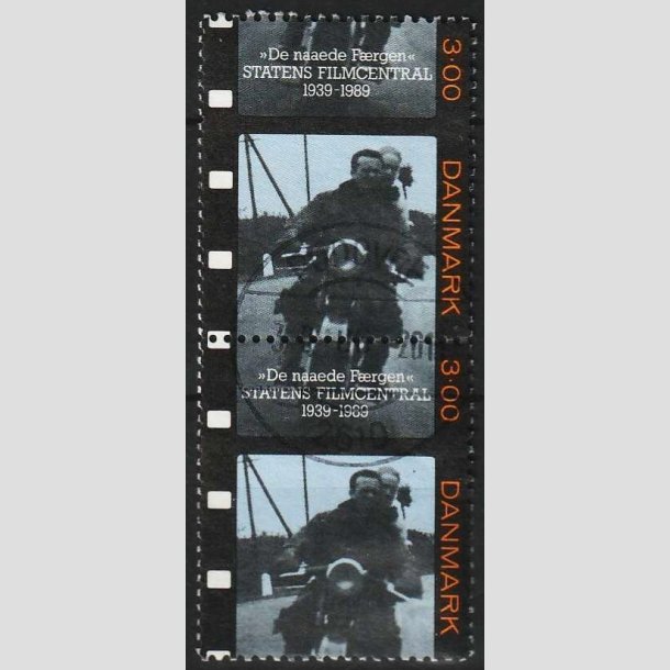 FRIM�RKER DANMARK | 1989 - AFA 946 - Dansk film - 3,00 Kr. i lodret parstykke - Pragt Stemplet