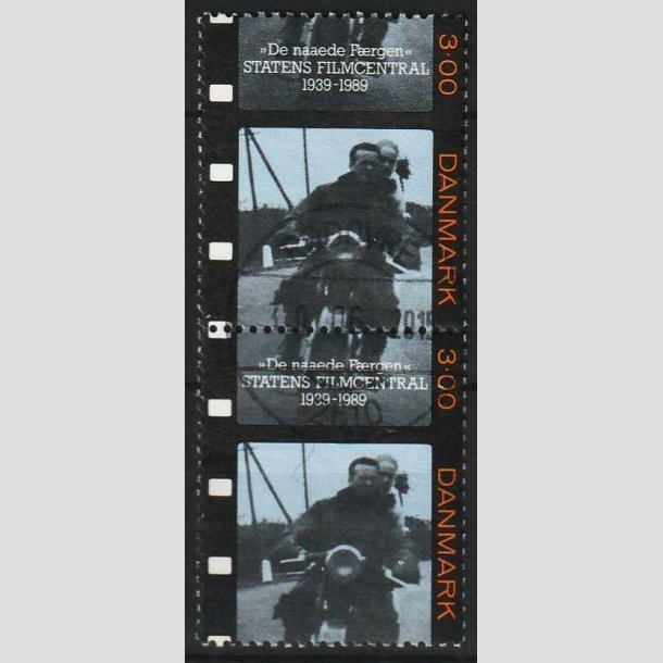 FRIM�RKER DANMARK | 1989 - AFA 946 - Dansk film - 3,00 Kr. i lodret parstykke - Pragt Stemplet