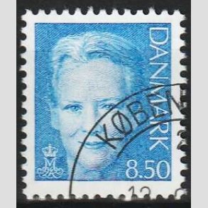 FRIMRKER DANMARK | 2003 - AFA 1340 - Dronning Margrethe II - 8,50 Kr. lysebl - Pnt Stemplet 