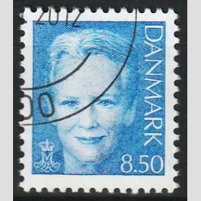 FRIMRKER DANMARK | 2003 - AFA 1340 - Dronning Margrethe II - 8,50 Kr. lysebl - Pnt Stemplet 