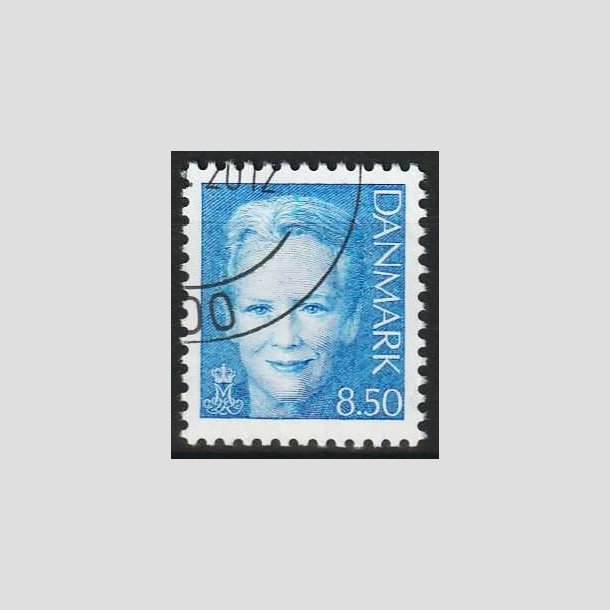 FRIMRKER DANMARK | 2003 - AFA 1340 - Dronning Margrethe II - 8,50 Kr. lysebl - Pnt Stemplet 