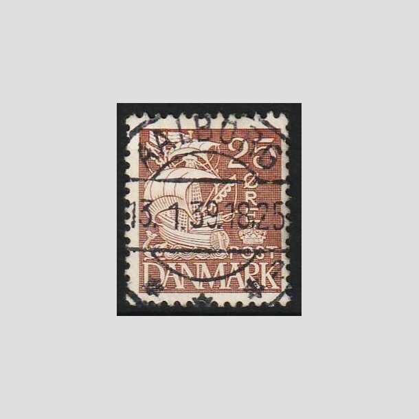 FRIMRKER DANMARK | 1934 - AFA 214 - Karavel 25 re brun Type I - Lux Stemplet 