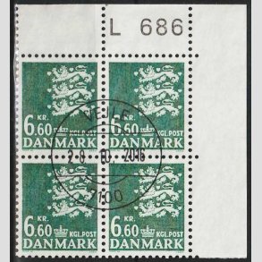 FRIMRKER DANMARK | 1988 - AFA 900 - Rigsvben - 6,60 Kr. grn i 4-blok - Lux Stemplet