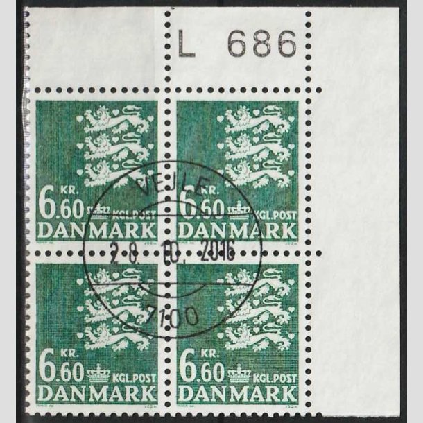 FRIMRKER DANMARK | 1988 - AFA 900 - Rigsvben - 6,60 Kr. grn i 4-blok - Lux Stemplet