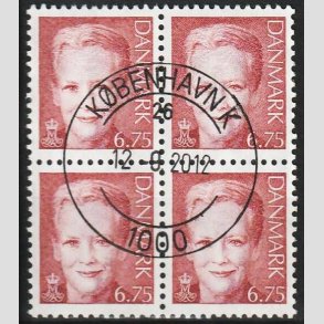 FRIMRKER DANMARK | 2000 - AFA 1249 - Dronning Margrethe II - 6,75 brunrd 4-blok - Pragt Stemplet