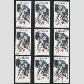 FRIMRKER DANMARK | 1994 - AFA 1069 - Prins Henrik 60 r. - 3,75 Kr. + 50 re x 9 - Pnt Stemplet