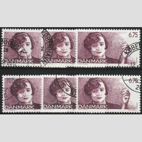 FRIM�RKER DANMARK | 1999 - AFA 1215 - Dansk revy - 6 stk. x 6,75 Kr. lilla - P�nt Stemplet 