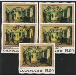FRIM�RKER DANMARK | 1994 - AFA 1082 - Maleriserie 7 - 15,00 Kr. x 5 - Lux Stemplet 