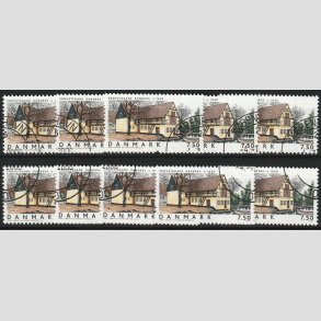 FRIM�RKER DANMARK | 2005 - AFA 1419 - Danske boliger - 7,50 Kr. x 10 stk. - P�nt hj�rnestemplet