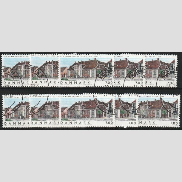 FRIM�RKER DANMARK | 2004 - AFA 1380 - Danske Boliger III. - 7,00 Kr. x 10 stk. - P�nt Stemplet