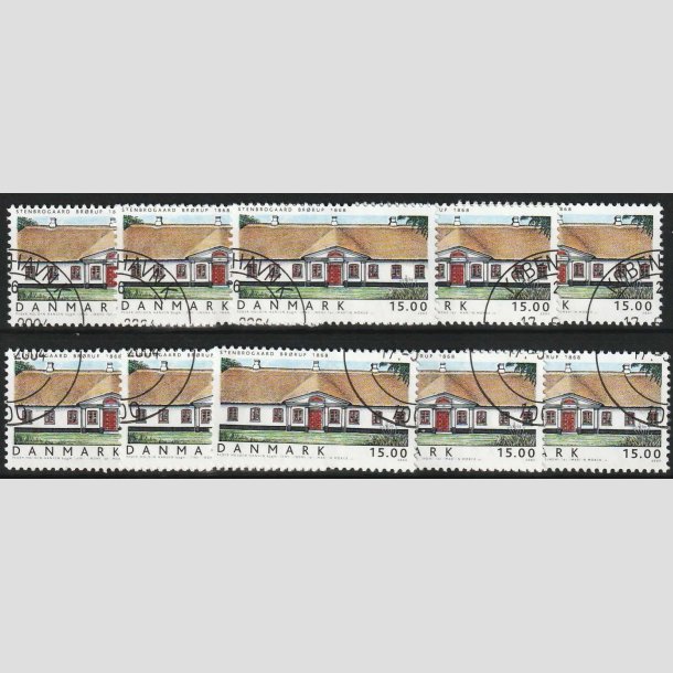 FRIM�RKER DANMARK | 2003 - AFA 1360 - Danske boliger II. - 15,00 Kr. x 10 stk.- P�nt hj�rnestemplet