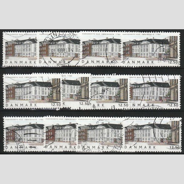 FRIM�RKER DANMARK | 2004 - AFA 1381 - Danske boliger III. - 12,50 Kr. x 12 stk. - Stemplet 