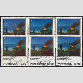 FRIM�RKER DANMARK | 1995 - AFA 1099 - Maleriserie 8. - 10,00 kr. x 6 stk. - P�nt stemplet