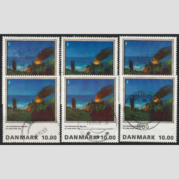 FRIM�RKER DANMARK | 1995 - AFA 1099 - Maleriserie 8. - 10,00 kr. x 6 stk. - P�nt stemplet