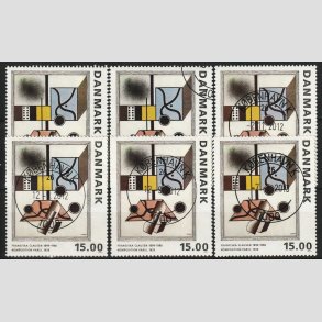 FRIM�RKER DANMARK | 1993 - AFA 1058 - Maleriserie 6. - 15,00 Kr. x 6 stk. - P�nt Stemplet