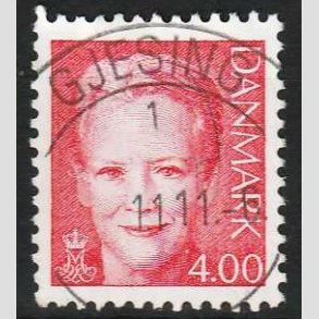 FRIMRKER DANMARK | 2000 - AFA 1242 - Dronning Margrethe - 4,00 Kr. rd - Lux Stemplet 