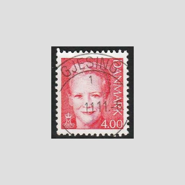 FRIMRKER DANMARK | 2000 - AFA 1242 - Dronning Margrethe - 4,00 Kr. rd - Lux Stemplet 