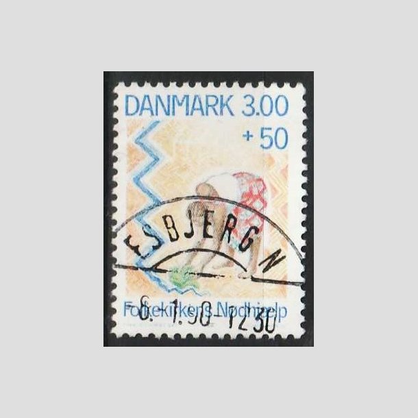 FRIM�RKER DANMARK | 1988 - AFA 907 - Folkekirkens N�dhj�lp - 3,00 Kr. + 50 �re - Pragt Stemplet