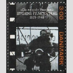 FRIM�RKER DANMARK | 1989 - AFA 946 - Dansk film - 3,00 Kr. sort/orange/bl�lig - Pragt Stemplet 