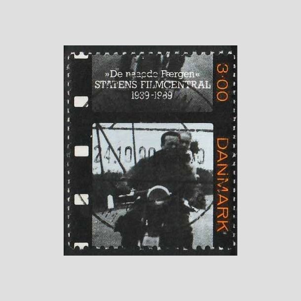 FRIM�RKER DANMARK | 1989 - AFA 946 - Dansk film - 3,00 Kr. sort/orange/bl�lig - Pragt Stemplet 