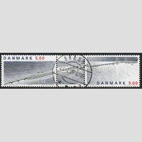 FRIM�RKER DANMARK | 1998 - AFA 1174-75 - Sammentryk med vignet - 5,00 Kr. - Lux Stemplet Brande