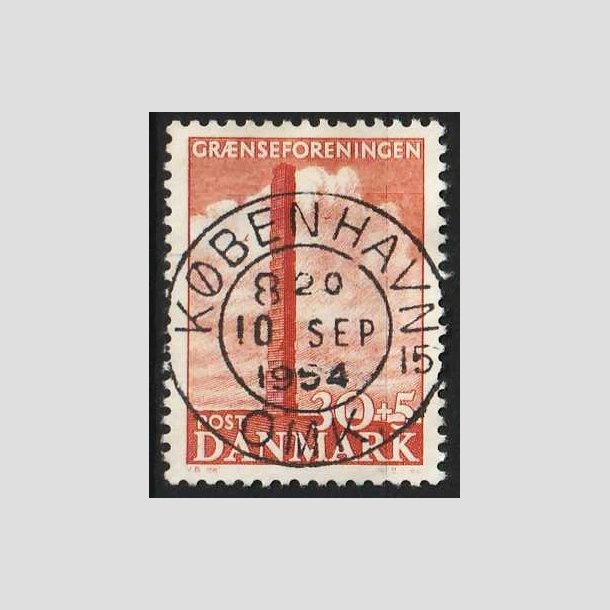 FRIM�RKER DANMARK | 1953 - AFA 345 - Skamlingsbanken - 30 + 5 �re r�d - Pragt Stemplet 