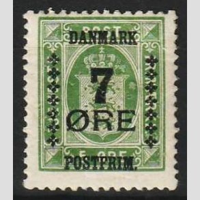 FRIM�RKER DANMARK | 1926 - AFA 163 - 7/5 �re gr�n Provisorium - Ubrugt (N�r postfrisk)
