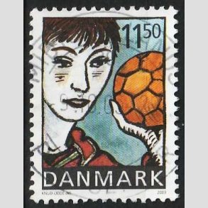 FRIM�RKER DANMARK | 2002 - AFA 1345 - Sport og ungdom - 11,50 Kr. H�ndbold - Pragt Stemplet