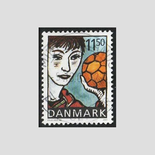 FRIM�RKER DANMARK | 2002 - AFA 1345 - Sport og ungdom - 11,50 Kr. H�ndbold - Pragt Stemplet