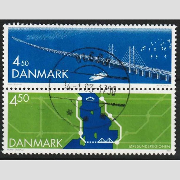FRIM�RKER DANMARK | 2000 - AFA 1254-55 - �resundsforbindelsen - lodret par - Flot Stemplet