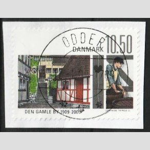 FRIM�RKER DANMARK | 2009 - AFA 1566 - Den gamle by - 10,50 Kr. p� klip - Pragt Stemplet Odder