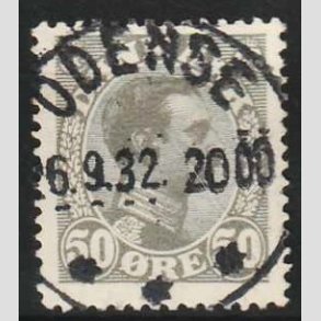 FRIM�RKER DANMARK | 1921-22 - AFA 129a - Chr. X 50 �re gr� - Lux Stemplet 