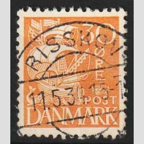 FRIM�RKER DANMARK | 1933 - AFA 206 - Karavel 30 �re orangegul Type I - Lux Stemplet