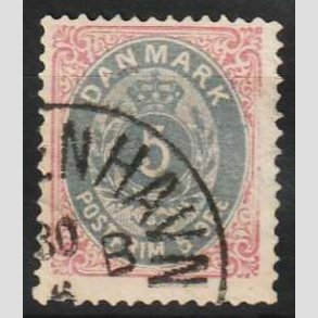 FRIM�RKER DANMARK | 1875 - AFA 24 - 5 �re r�d/bl� - Stemplet