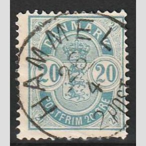 FRIM�RKER DANMARK | 1884-85 - AFA 36 - 20 �re bl� - Lux Stemplet Hammel