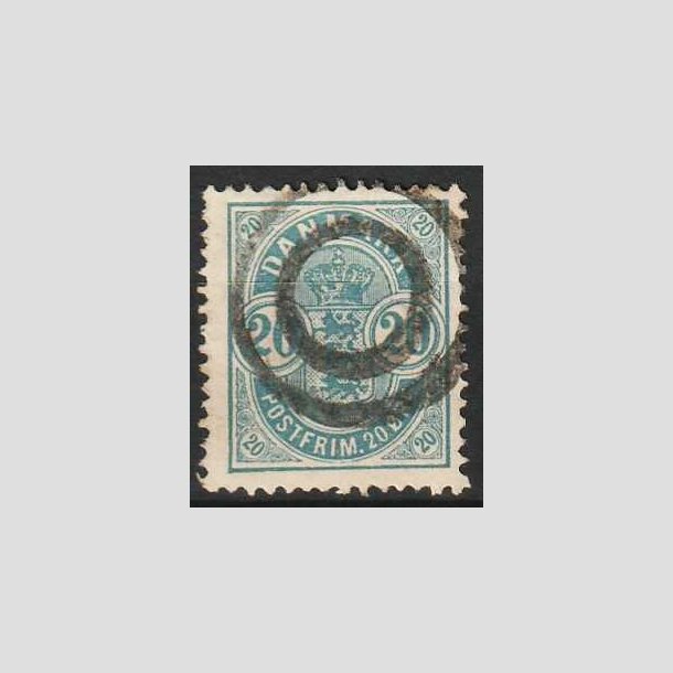FRIM�RKER DANMARK | 1882 - AFA 33 - 20 �re bl� "Sm� hj�rnetal" - Stemplet