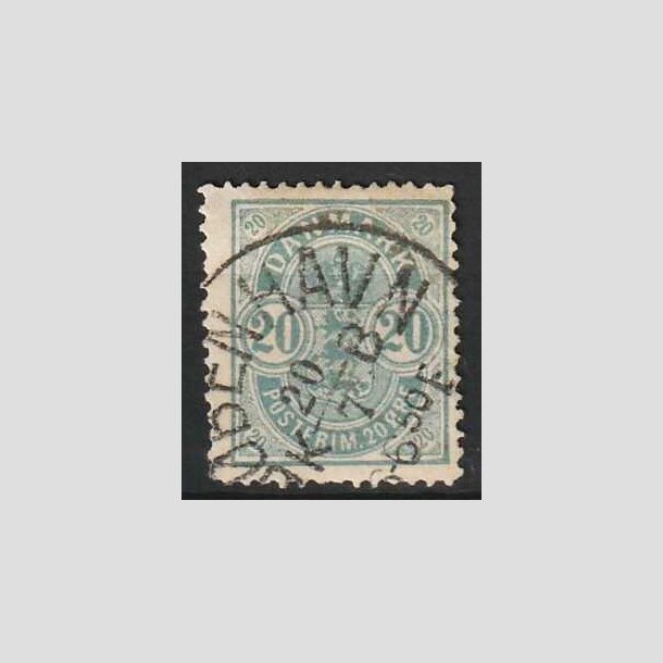 FRIM�RKER DANMARK | 1882 - AFA 33 - 20 �re bl� "Sm� hj�rnetal" - Stemplet