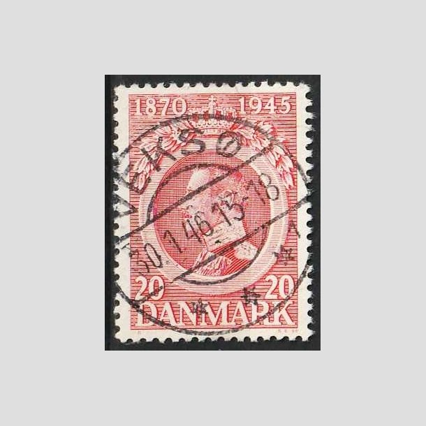 FRIM�RKER DANMARK | 1945 - AFA 291 - Chr. X 75 �r 20 �re r�d - Pragt Stemplet Veks�