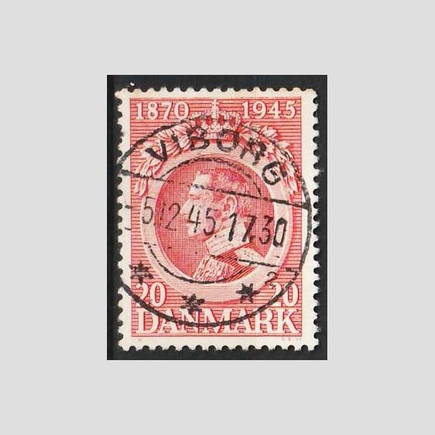 FRIM�RKER DANMARK | 1945 - AFA 291 - Chr. X 75 �r 20 �re r�d - Pragt Stemplet Viborg