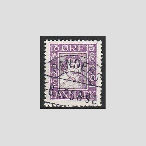 FRIM�RKER DANMARK | 1924 - AFA 137 - Postjubil�um 15 �re violet - Lux Stemplet Randers