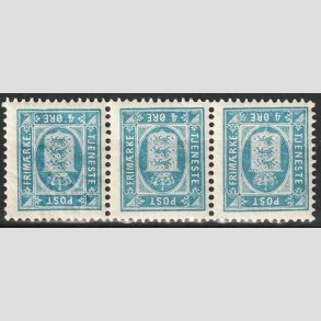 FRIM�RKER DANMARK | 1896-1912 - AFA 5B OMV.VM - 4 �re bl� 3-stribe - Postfrisk