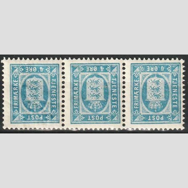 FRIM�RKER DANMARK | 1896-1912 - AFA 5B OMV.VM - 4 �re bl� 3-stribe - Postfrisk