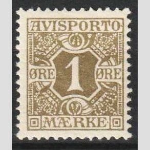 FRIM�RKER DANMARK | 1907 - AFA 1 - 1 �re oliven Avisporto - Postfrisk