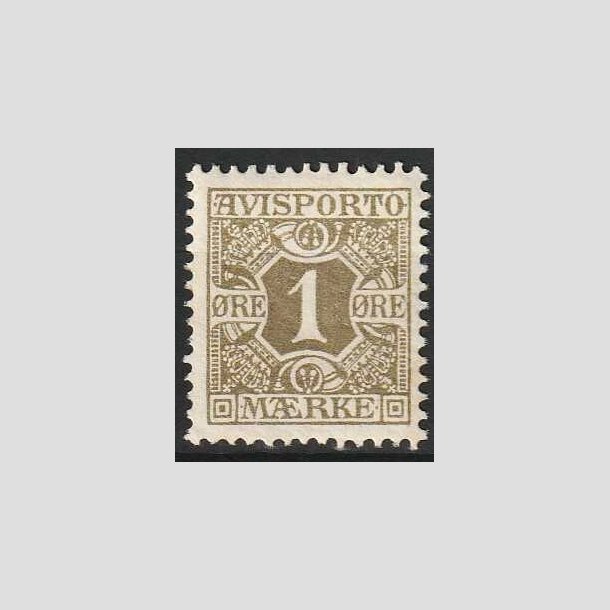 FRIM�RKER DANMARK | 1907 - AFA 1 - 1 �re oliven Avisporto - Postfrisk