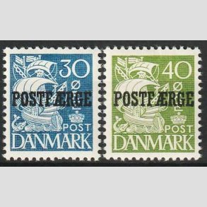 FRIM�RKER DANMARK | 1940 - AFA 24,25 Type II - 30 �re bl�, 40 �re gr�n POSTF�RGE - Ubrugt