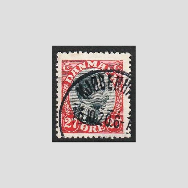 FRIM�RKER DANMARK | 1918-20 - AFA 102 - Chr. X 27 �re r�d/sort - Stemplet