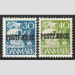 FRIM�RKER DANMARK | 1940 - AFA 24,25 Type II - 30 �re bl�, 40 �re gr�n POSTF�RGE - Ubrugt